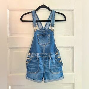 Girls denim short overalls size 10